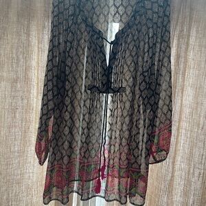 Daniel Rainn Black and Pink Patterned Tunic